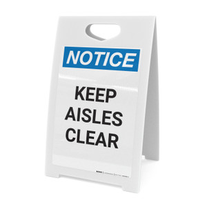 Notice: Keep Aisles Clear - A-Frame Sign