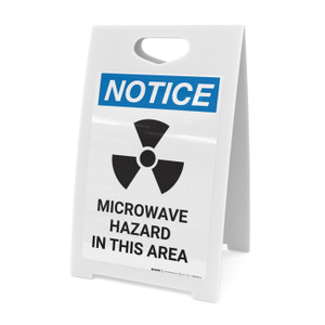 Notice: Microwave Hazard In This Area with Icon - A-Frame Sign