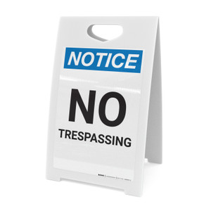 Notice: No Trespassing Large Font - A-Frame Sign