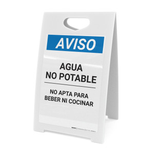 Notice: Non Potable Water Not For Drinking Cooking Spanish - A-Frame Sign
