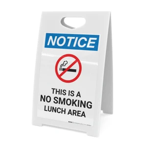 Notice: This Is A No Smoking Lunch Area No Smoking Icon - A-Frame Sign