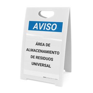 Notice: Universal Waste Storage Area - Spanish - A-Frame Sign