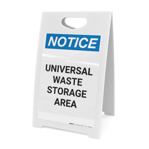 Notice: Universal Waste Storage Area - A-Frame Sign