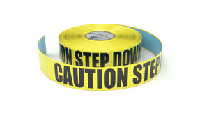 Caution Step Down - Inline Printed Floor Marking Tape