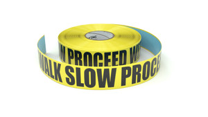Crosswalk Slow Proceed With Caution - Inline Printed Floor Marking Tape