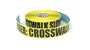 Danger: Crosswalk SLOWDOWN! - Inline Printed Floor Marking Tape