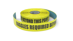 Goggles Required Beyond This Point - Inline Printed Floor Marking Tape