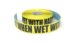 Slippery When Wet With Hazard Stripes - Inline Printed Floor Marking Tape