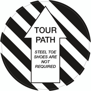 Tour Path Steel Toe Shoes Are Not Required Floor Sign Tour Path Steel Toe Shoes Are Not Required Floor Sign