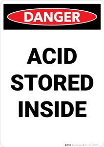 Acid Storage Inside - Portrait Wall Sign