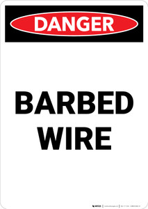 Barbed Wire - Portrait Wall Sign
