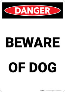 Beware of Dog - Portrait Wall Sign