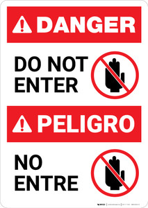Bilingual Do Not Enter Spanish - Portrait Wall Sign