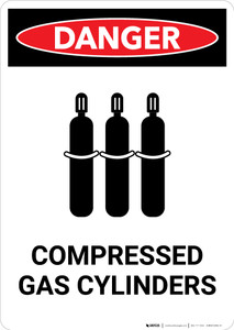 Compressed Gas Cylinders - Portrait Wall Sign