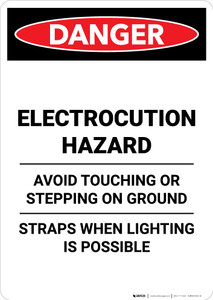 Electrocution Hazard Avoid Touching - Portrait Wall Sign