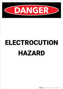 Electrocution Hazard - Portrait Wall Sign