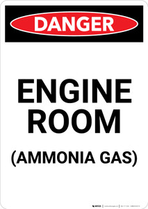 Engine Room Ammonia Gas - Portrait Wall Sign