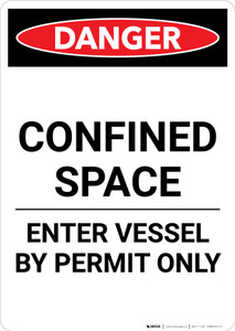 Enter Vessel Permit Only - Portrait Wall Sign