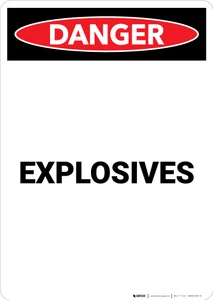Explosives - Portrait Wall Sign