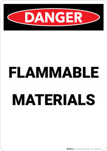 Flammable Materials - Portrait Wall Sign
