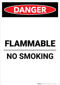 Flammable No Smoking - Portrait Wall Sign