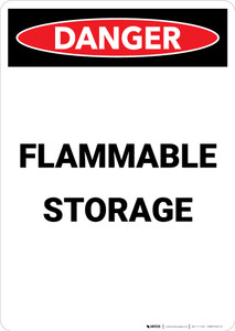Flammable Storage - Portrait Wall Sign