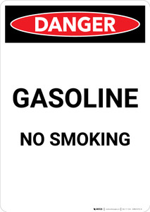 Gasoline No Smoking - Portrait Wall Sign