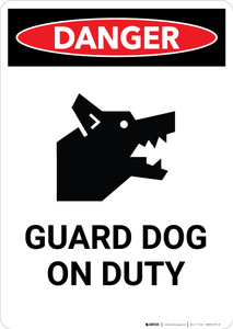 Guard Dog on Duty with Icon - Portrait Wall Sign