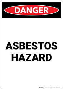 Asbestos Hazard - Portrait Wall Sign