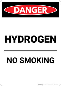 Hydrogen No Smoking - Portrait Wall Sign
