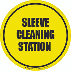 Sleeve Cleaning Station Floor Sign