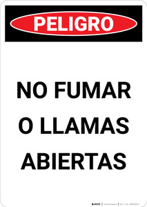 No Smoking And Open Flame - Spanish - Portrait Wall Sign
