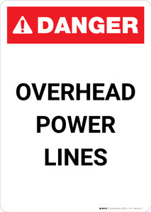 Overhead Power Lines - Portrait Wall Sign