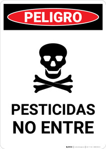 Danger: Pesticide No Entry Spanish - Portrait Wall Sign