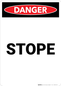 Stope - Portrait Wall Sign