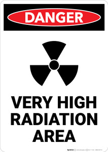 Very High Radiation Area with Icon - Portrait Wall Sign