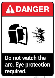 Do Not Watch the Arc ANSI - Portrait Wall Sign