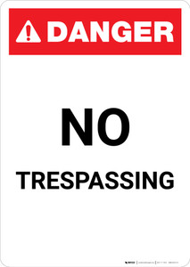 No Trespassing ANSI - Portrait Wall Sign