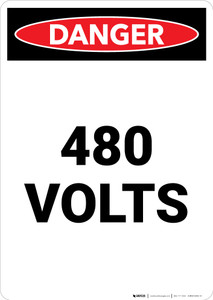 480 Volts - Portrait Wall Sign