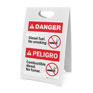 Bilingual Diesel Fuel No Smoking Spanish - A-Frame Sign