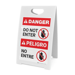 Bilingual Do Not Enter Spanish - A-Frame Sign