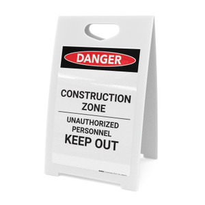 Construction Zone Authorized Personnel - A-Frame Sign