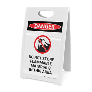 Do Not Store Flammable Materials with Icon - A-Frame Sign