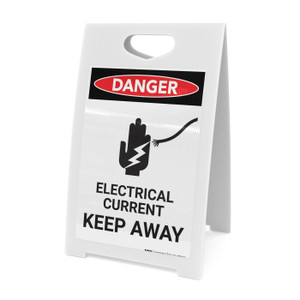 Electrical Current Keep Away With Icon - A-Frame Sign