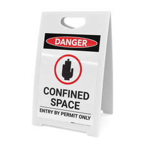 Enter By Permit Only with Icon - A-Frame Sign