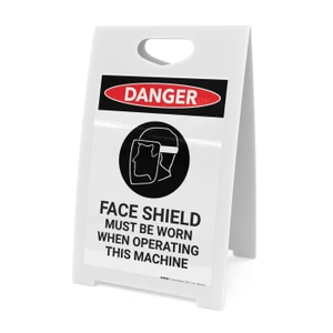 Face Shield Must be Worn with Icon - A-Frame Sign