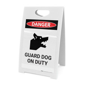 Guard Dog on Duty with Icon - A-Frame Sign