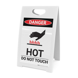 Hot Do Not Touch Sign With Icon - A-Frame Sign