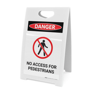 No Access for Pedestrians with Icon - A-Frame Sign