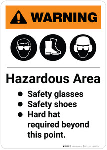 Warning: Hazardous Area PPE Required Beyond This Point Portrait